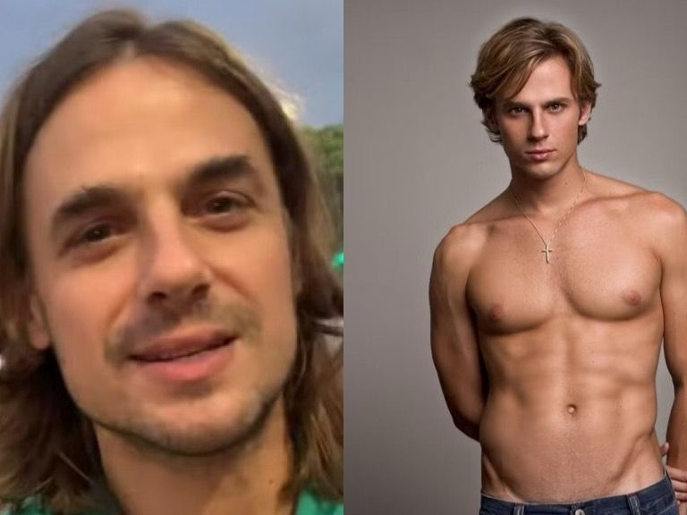 Daniel Erthal usando uma regata simples e bermuda, com o rosto levemente suado